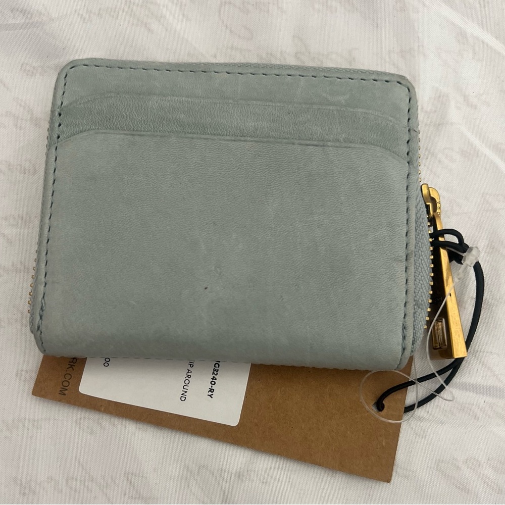 Margot Light Gray Wallet with Gold Accents